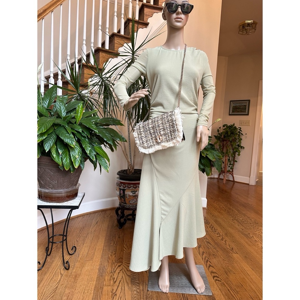 Zara Pistachio Green Asymmetrical Midi Dress, NWT, L* - Picture 16 of 16